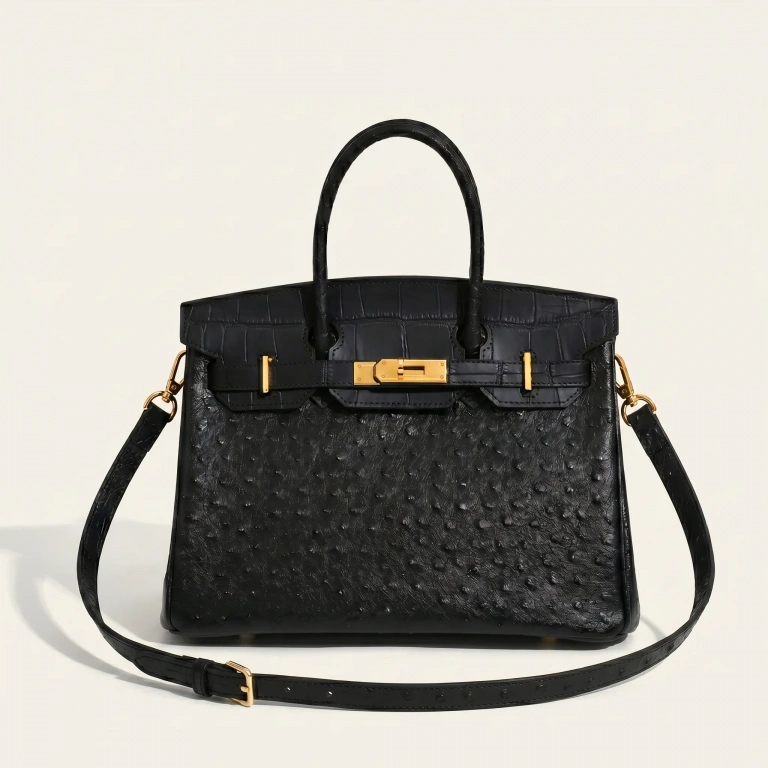 The Origine Composite — handcrafted full-grain leather bag in Nero Brass