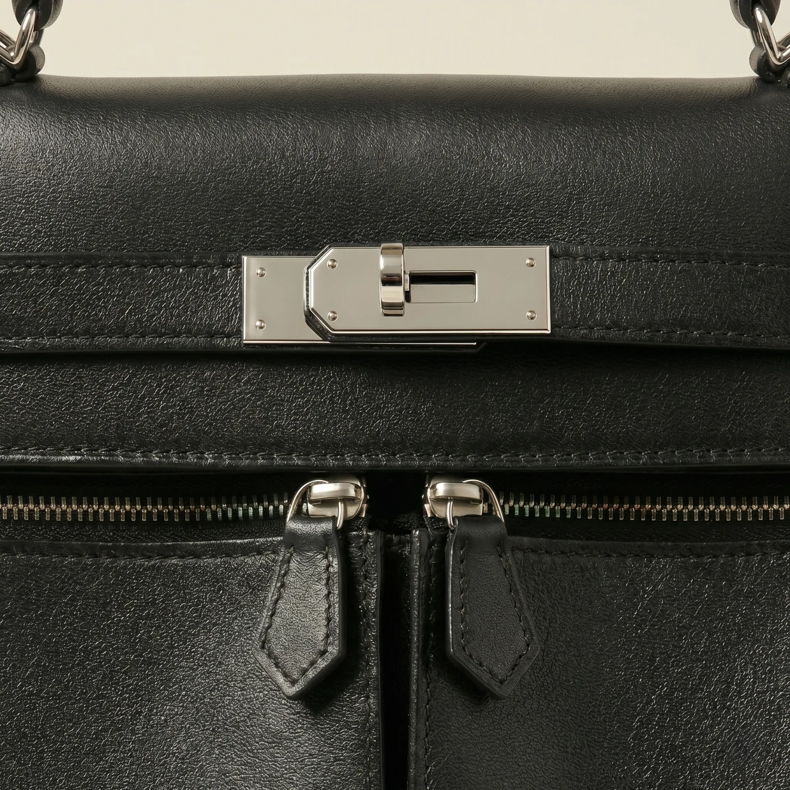 The Piazza Cargo Lisse — handcrafted full-grain leather bag in Nero Steel