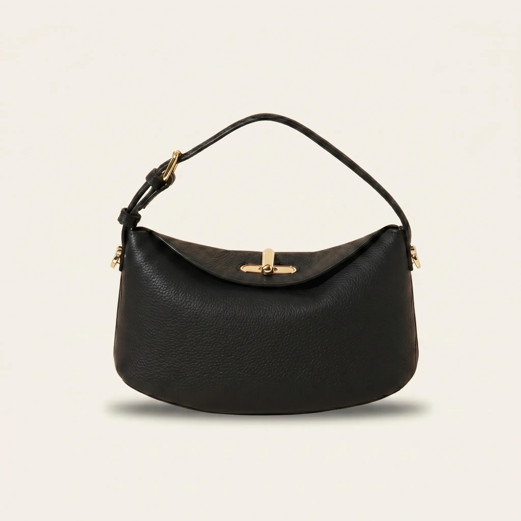 The Lucca — handcrafted full-grain leather tote in Nero
