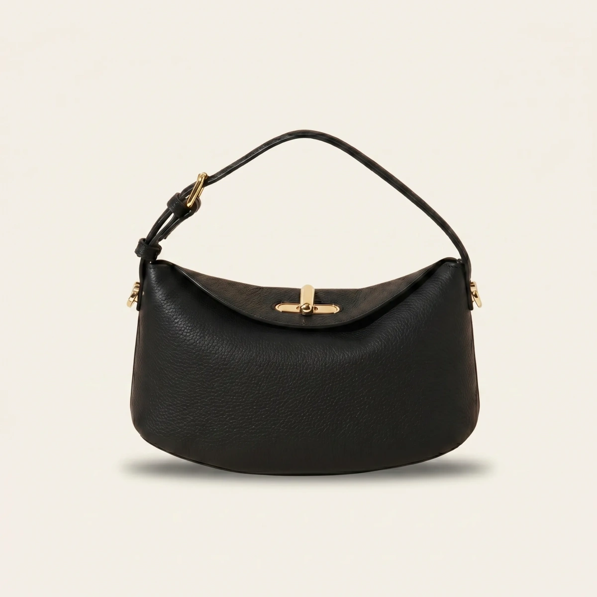 The Lucca — handcrafted full-grain leather tote in Nero