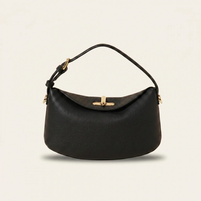 The Lucca — handcrafted full-grain leather tote in Nero